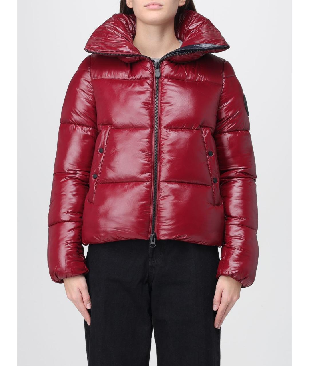 SAVE THE DUCK Бордовый полиамидовый пуховик, фото 5