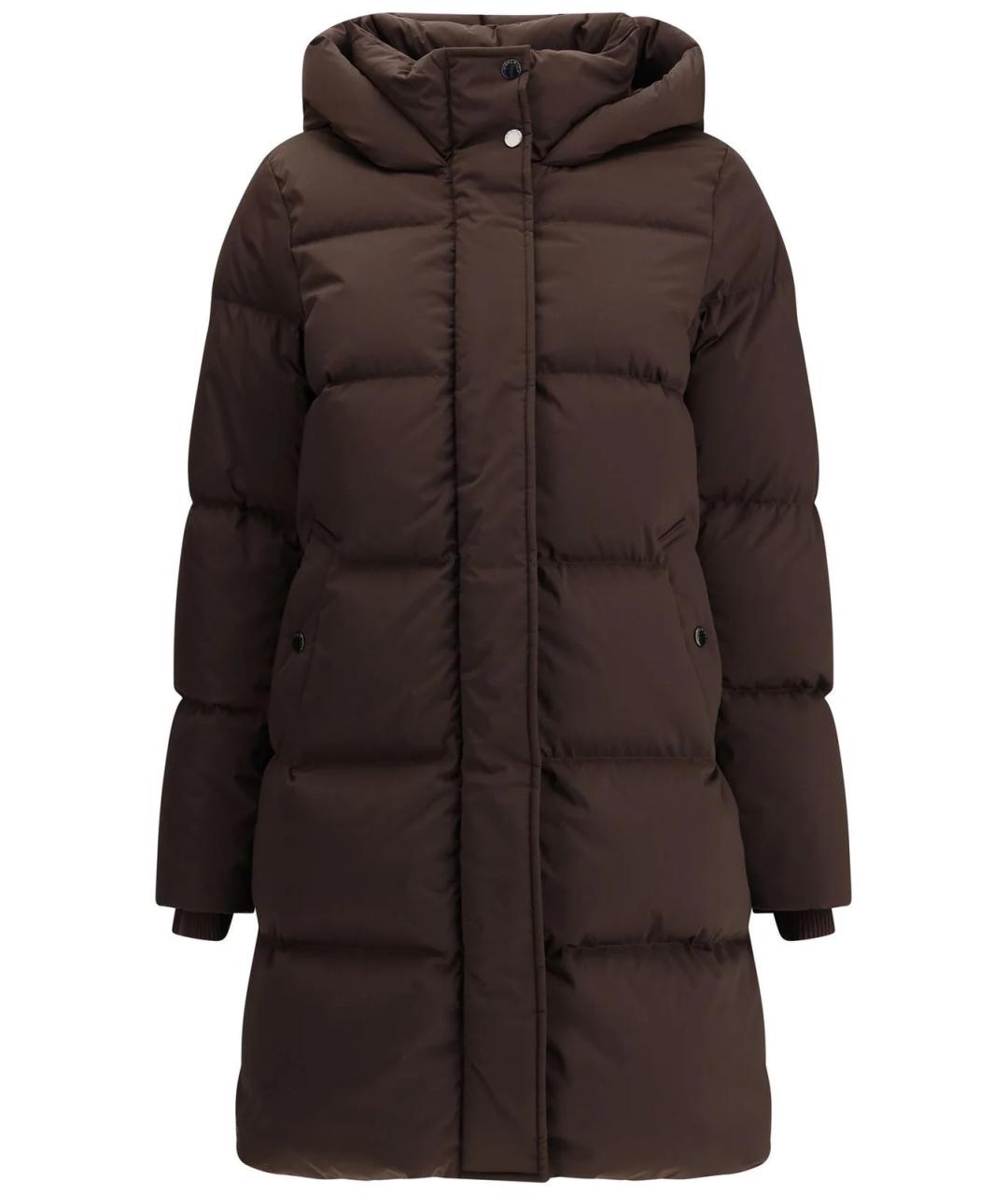 WOOLRICH Коричневый полиамидовый пуховик, фото 1