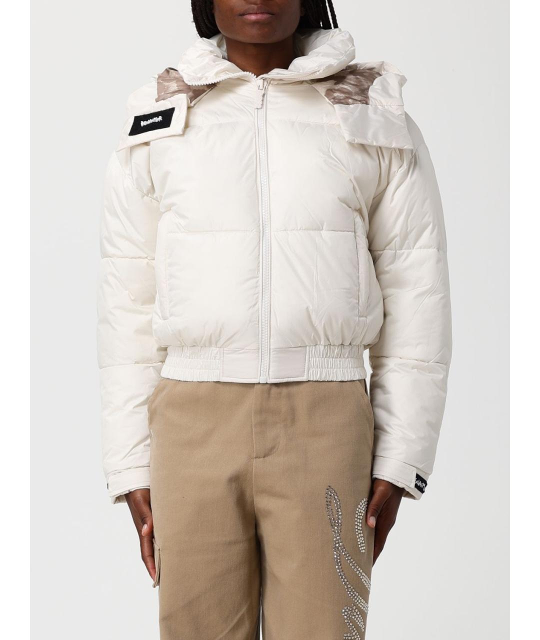 DISCLAIMER Бежевый полиэстеровый пуховик, фото 5