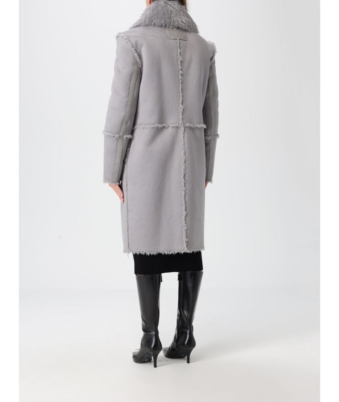 PATRIZIA PEPE Серебряное полиэстеровое пальто, фото 3