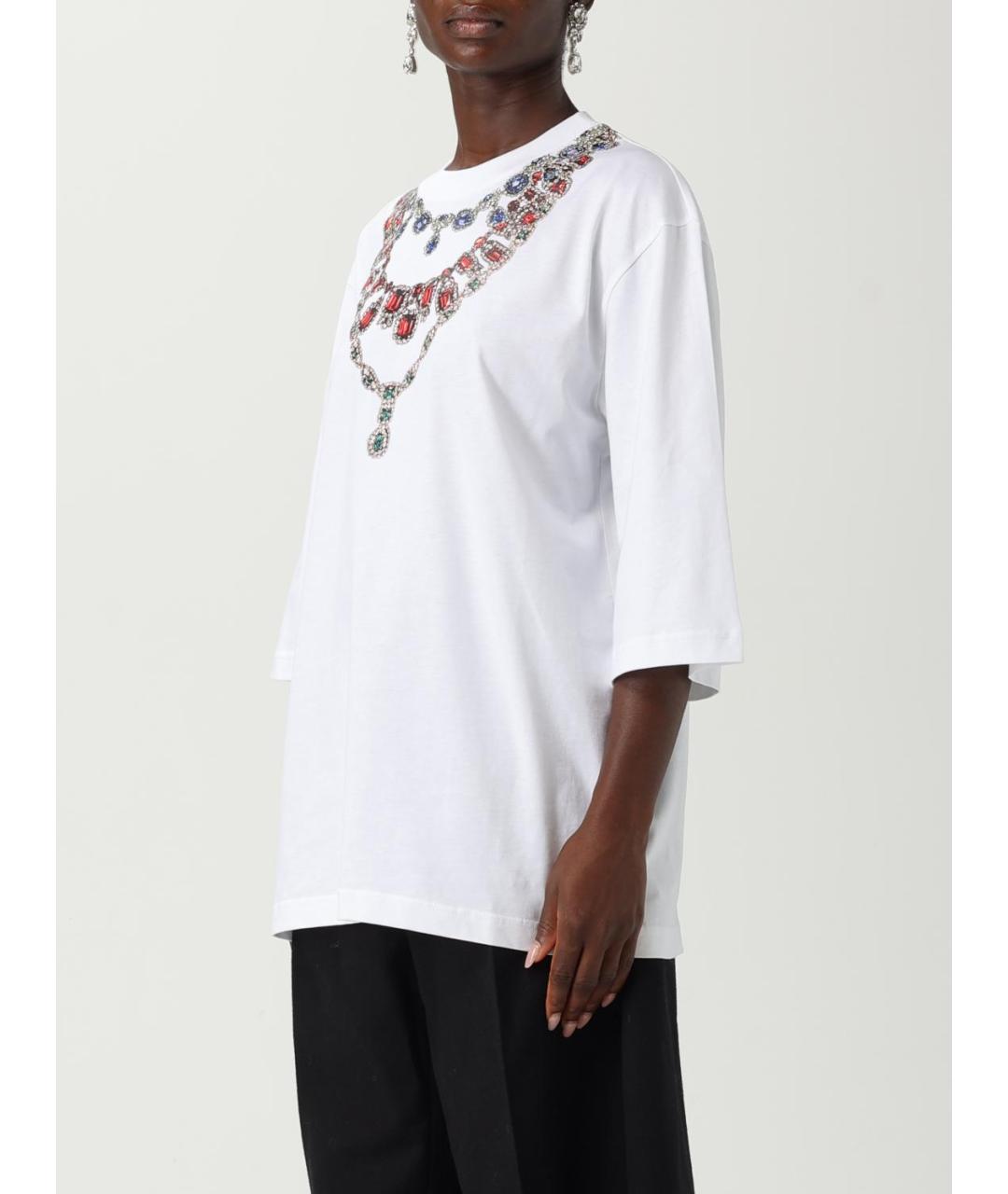 MOSCHINO Белая хлопковая футболка, фото 4