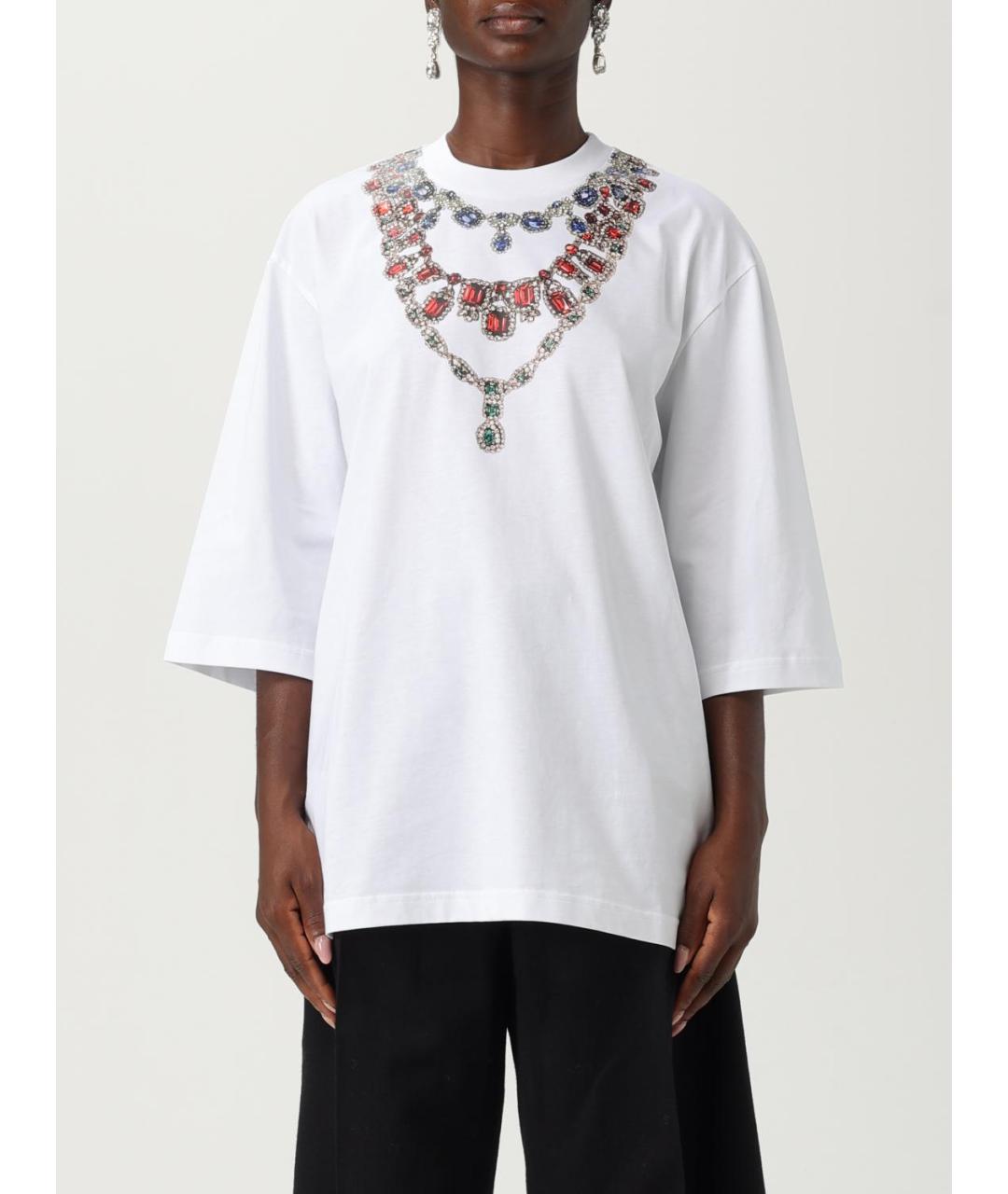MOSCHINO Белая хлопковая футболка, фото 6