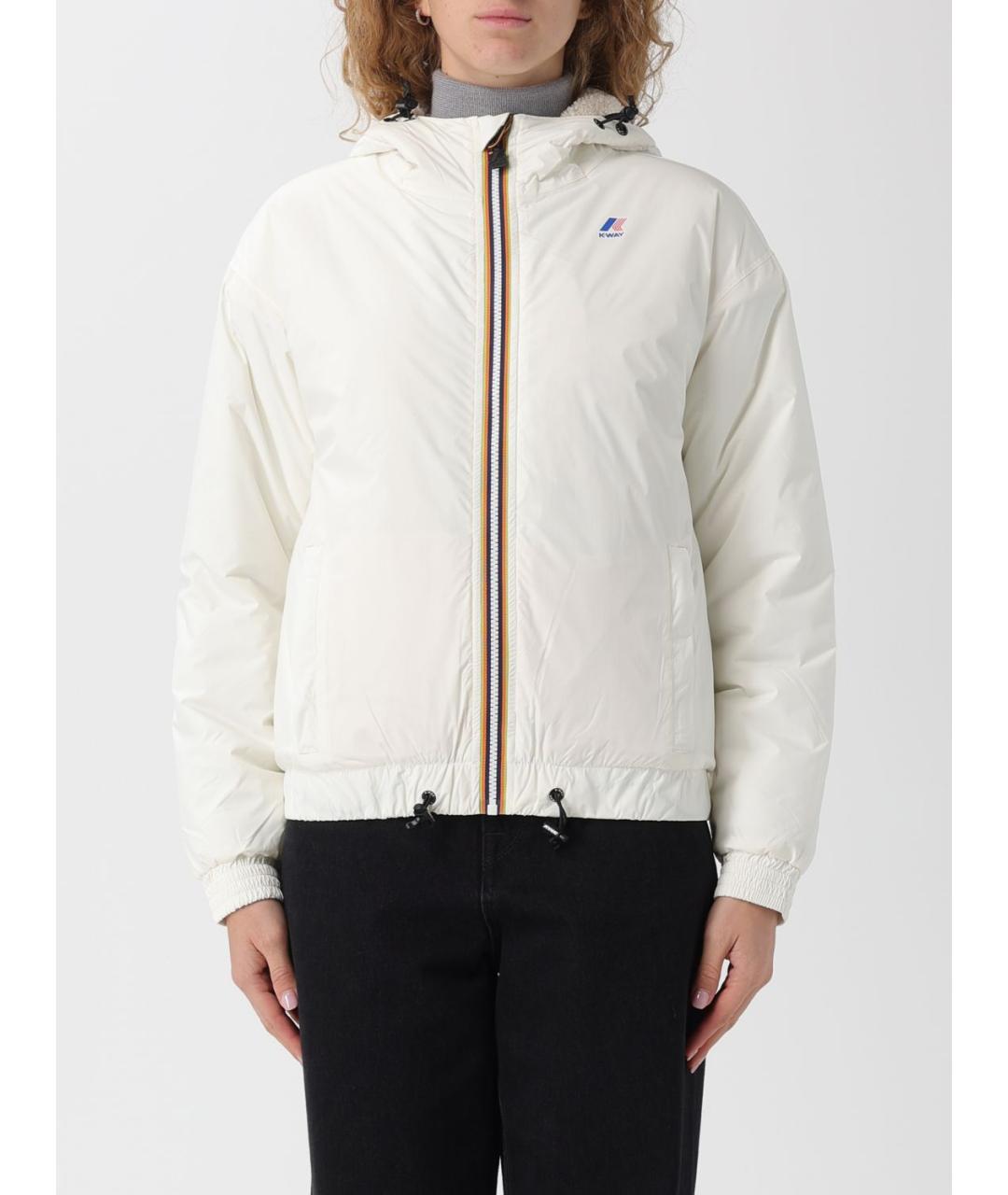 K-WAY Белая полиэстеровая куртка, фото 5