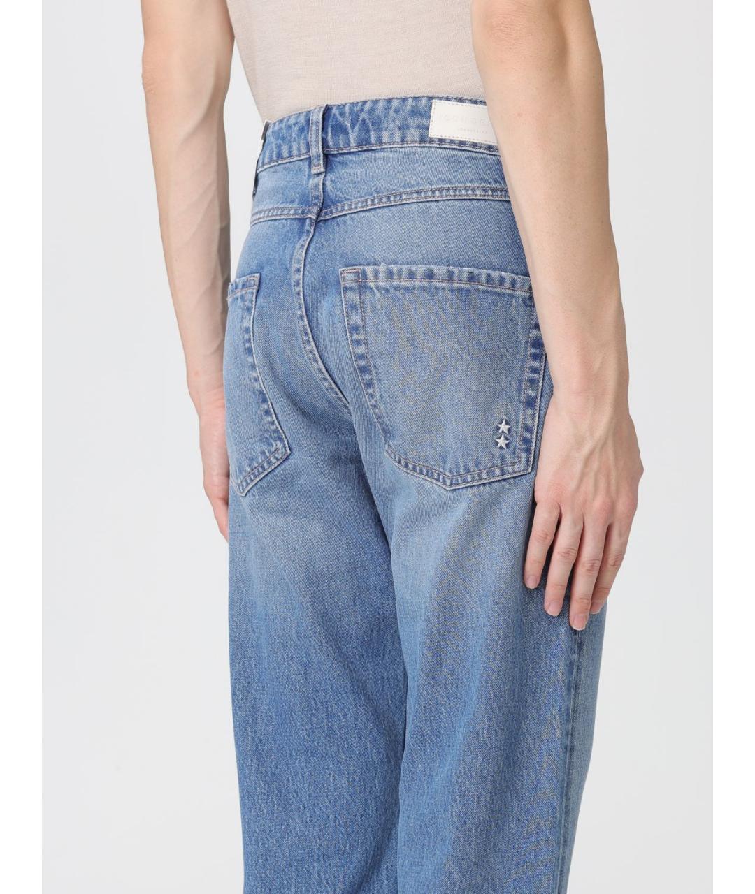 ICON DENIM Синие хлопковые прямые джинсы, фото 3