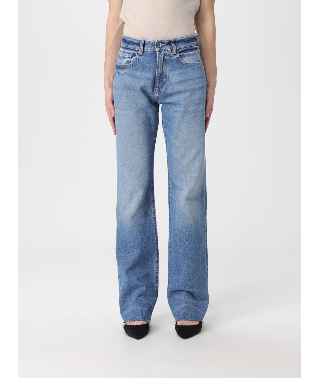 ICON DENIM Синие хлопковые прямые джинсы, фото 4