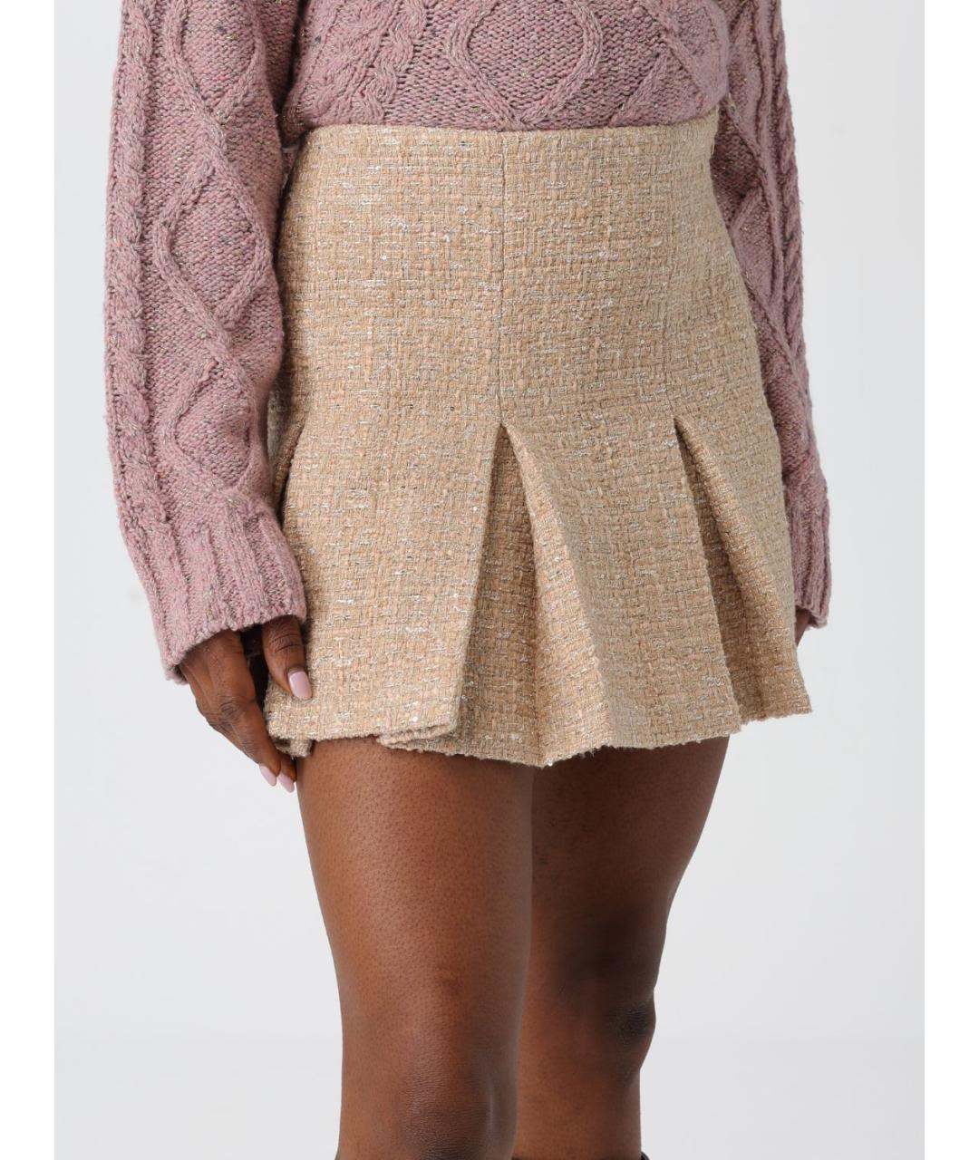 TWIN-SET Бежевая полиэстеровая юбка мини, фото 3