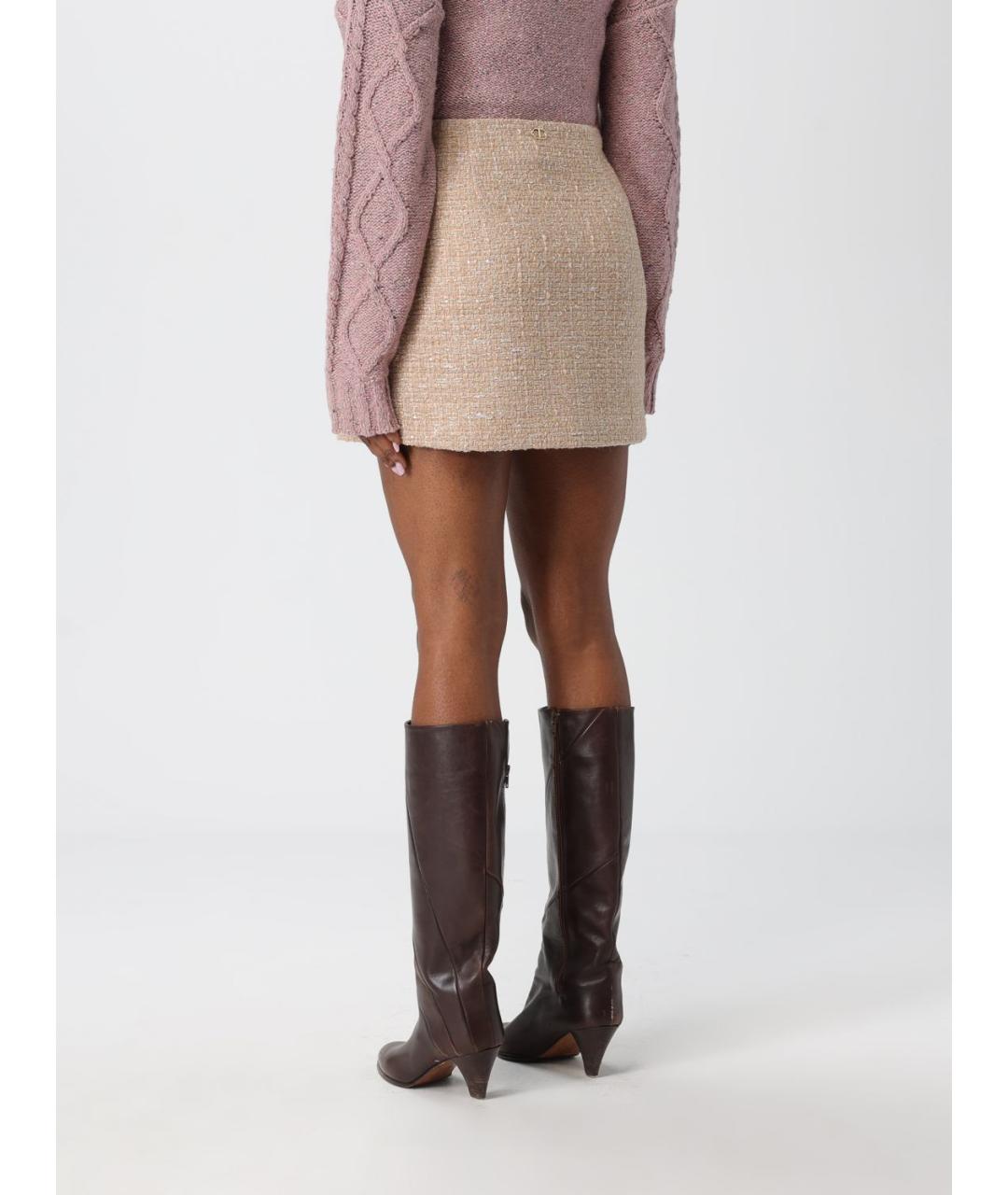 TWIN-SET Бежевая полиэстеровая юбка мини, фото 2