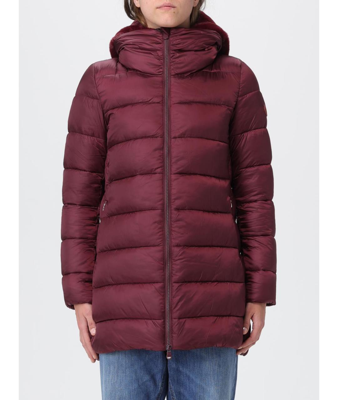 SAVE THE DUCK Бордовый полиамидовый пуховик, фото 5