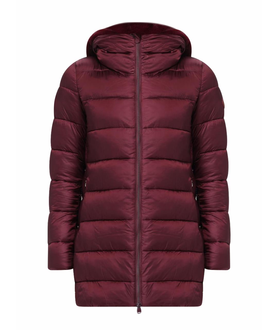 SAVE THE DUCK Бордовый полиамидовый пуховик, фото 1