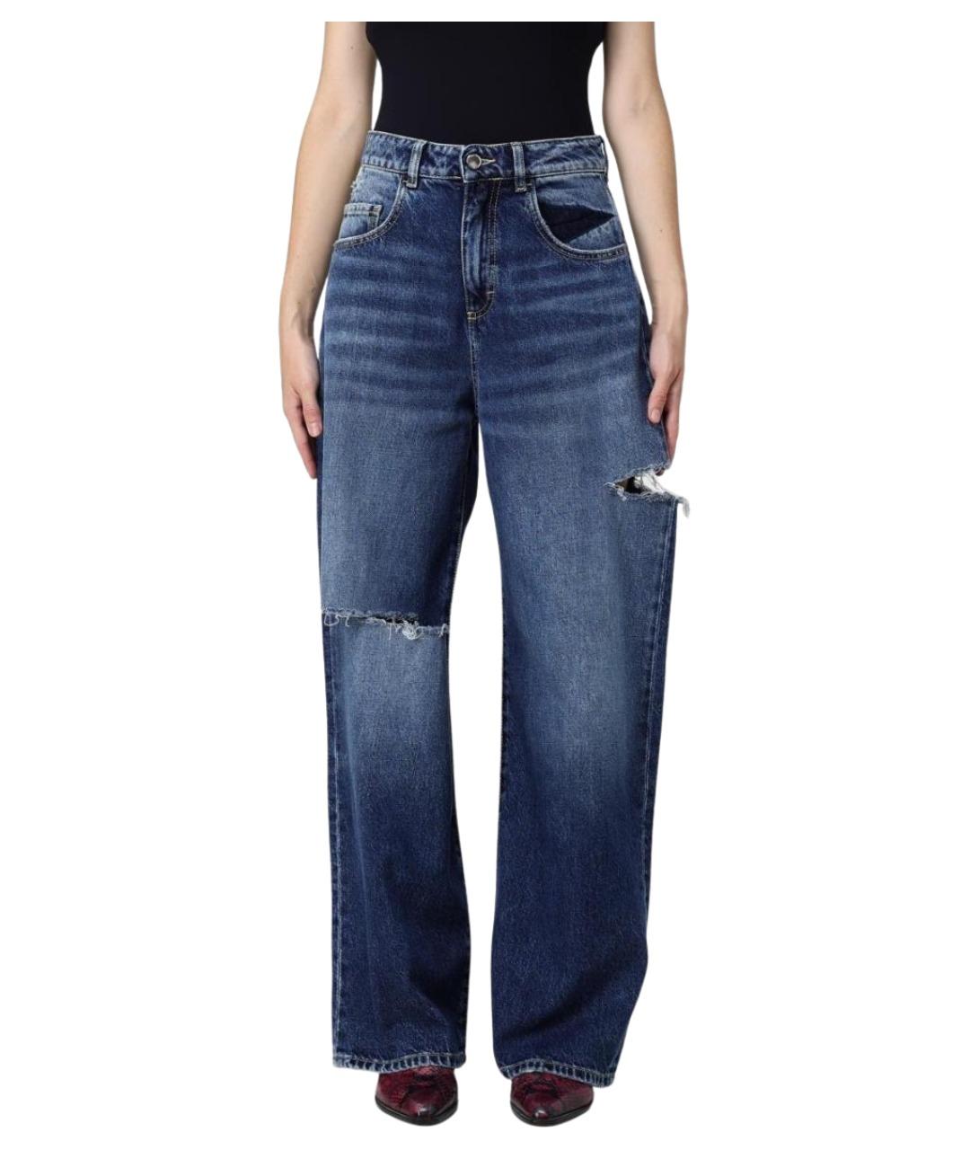 ICON DENIM Синие хлопковые прямые джинсы, фото 1