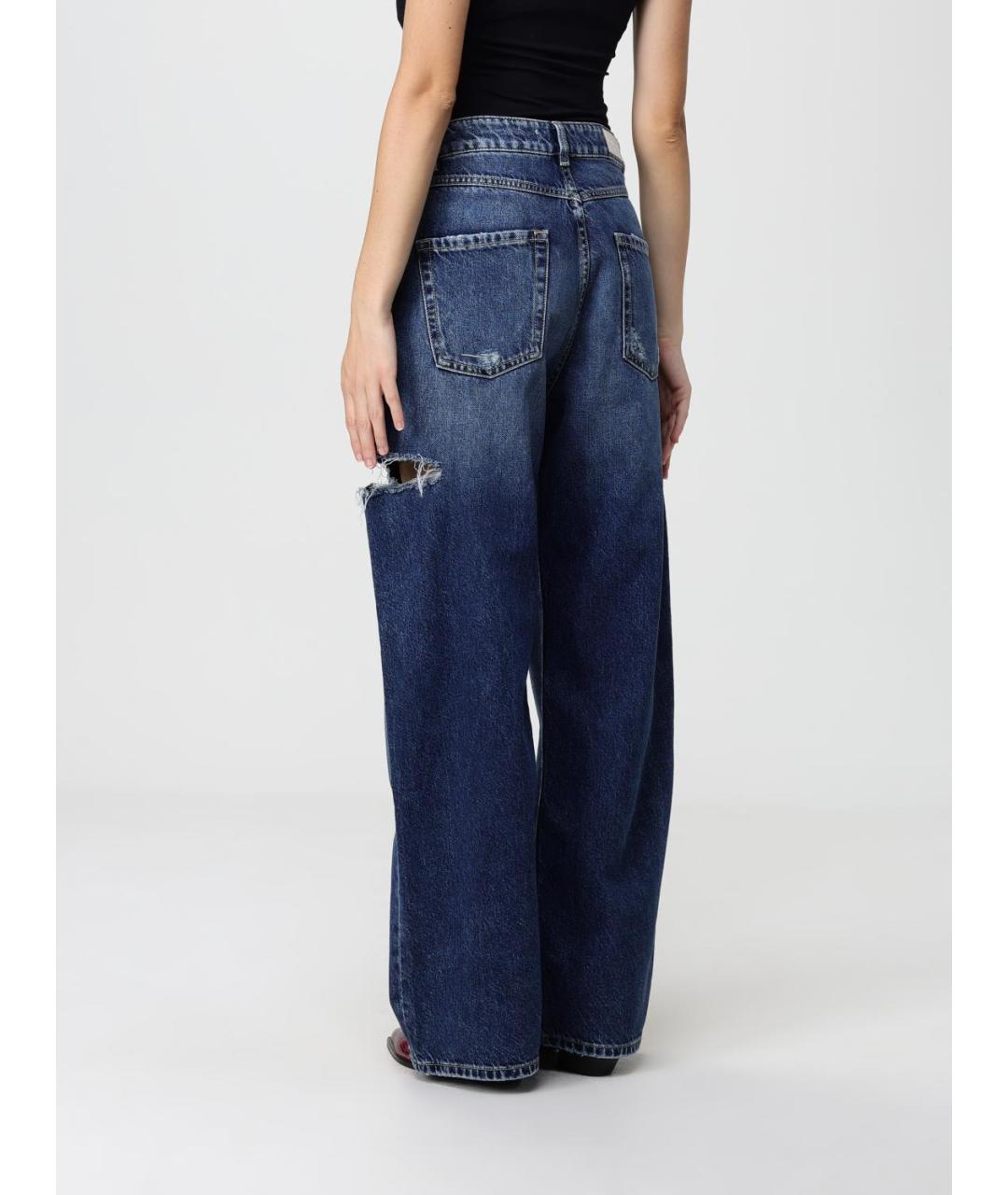 ICON DENIM Синие хлопковые прямые джинсы, фото 2