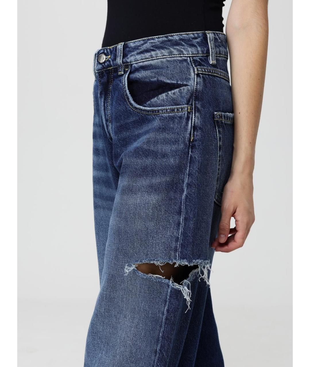 ICON DENIM Синие хлопковые прямые джинсы, фото 3