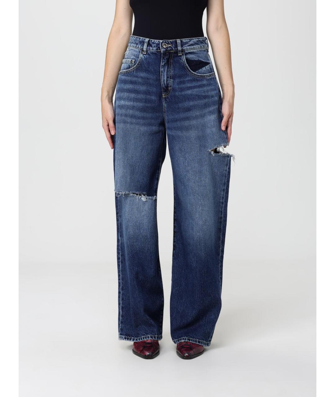 ICON DENIM Синие хлопковые прямые джинсы, фото 4