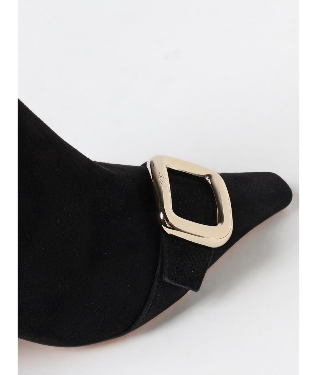 ROGER VIVIER Черные кожаные ботфорты, фото 4