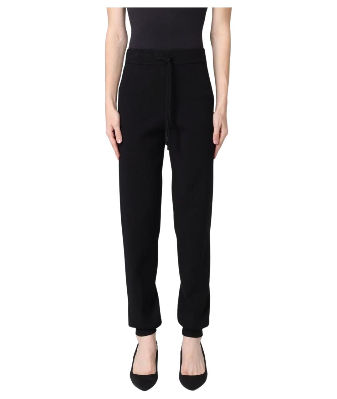 TWIN-SET Черные вискозные брюки узкие, фото 1