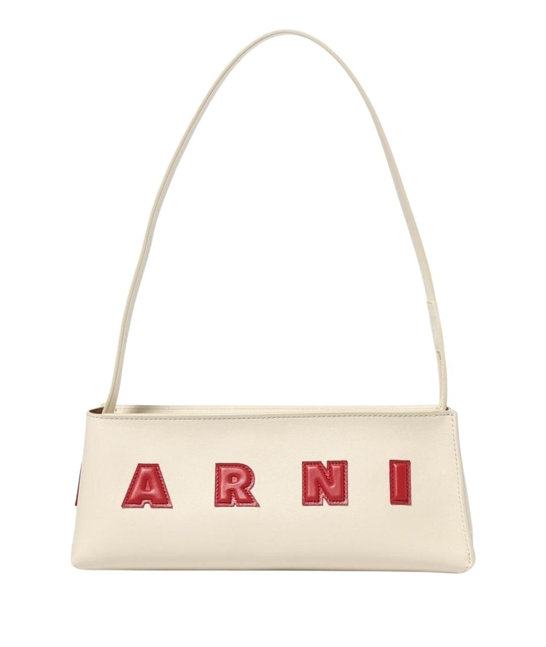 MARNI Бежевая кожаная сумка через плечо, фото 1