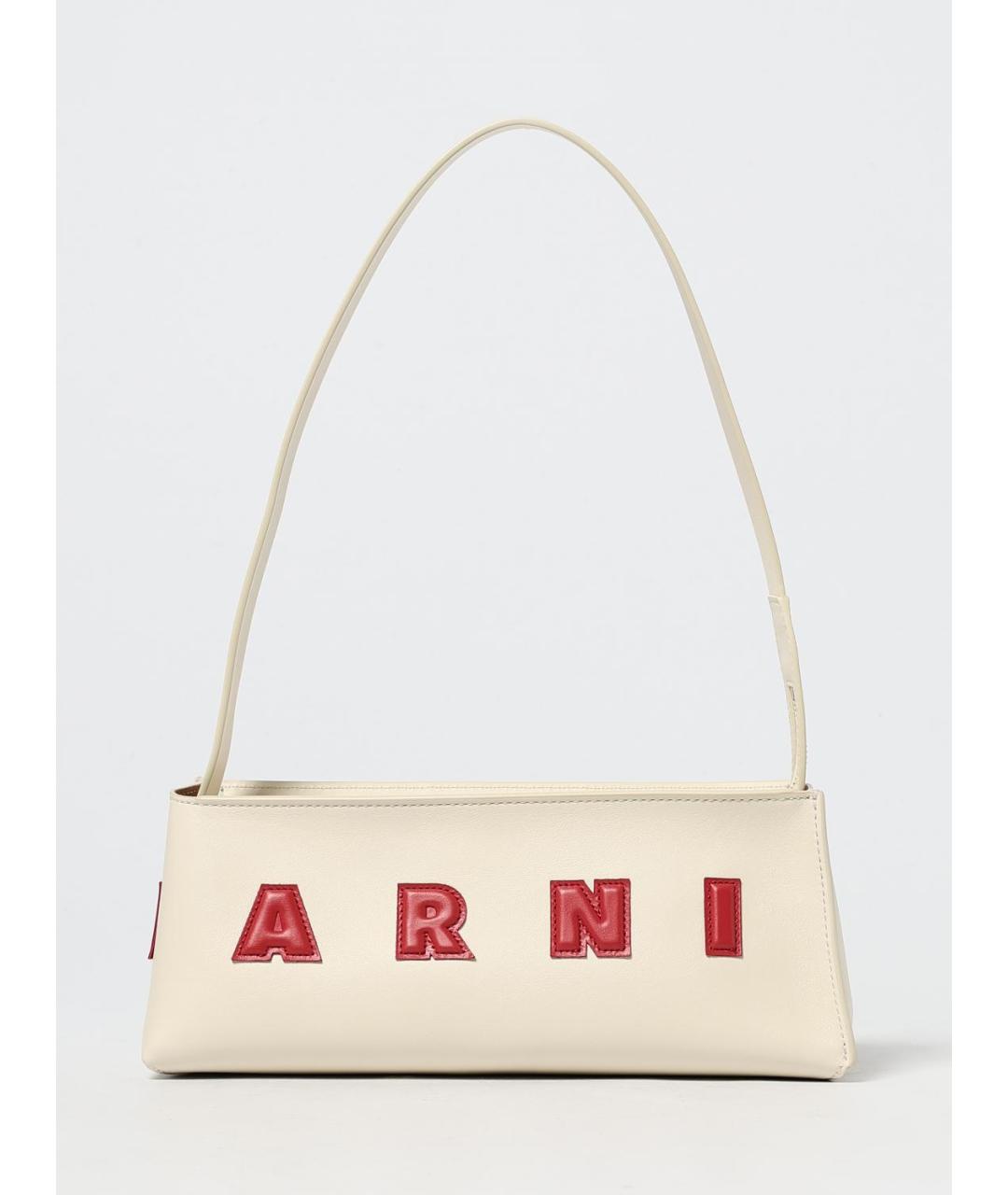 MARNI Бежевая кожаная сумка через плечо, фото 6