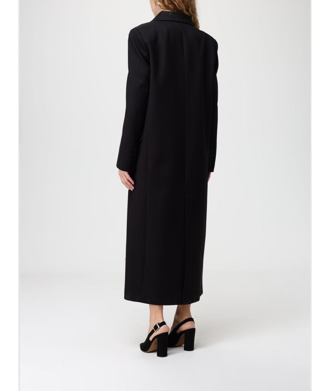 MAR DE MARGARITAS Черное шерстяное пальто, фото 2