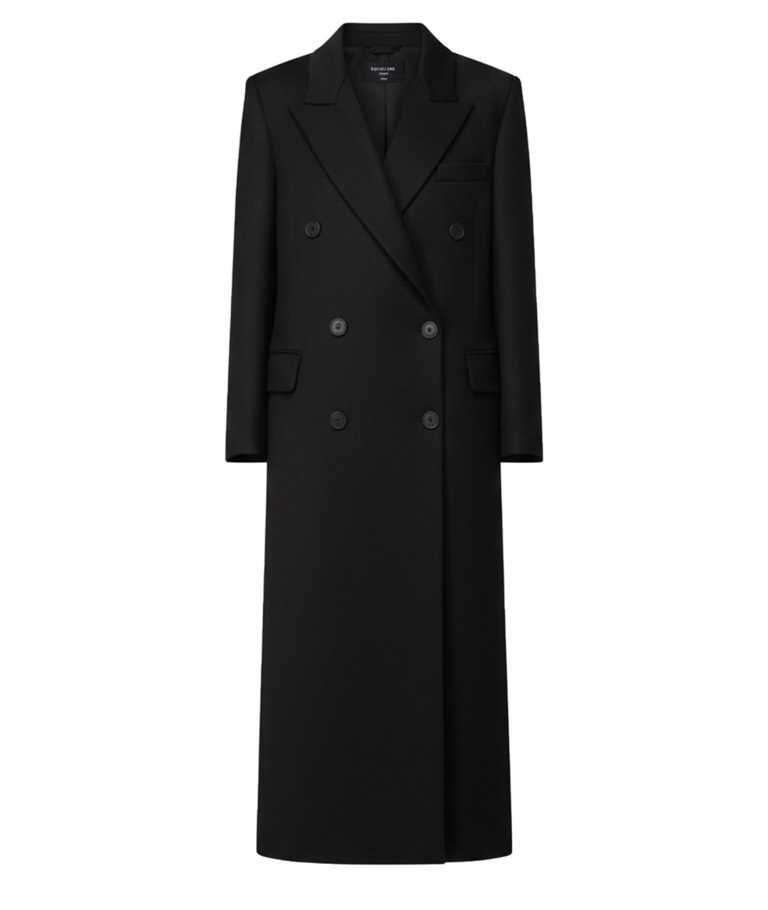 MAR DE MARGARITAS Черное шерстяное пальто, фото 1