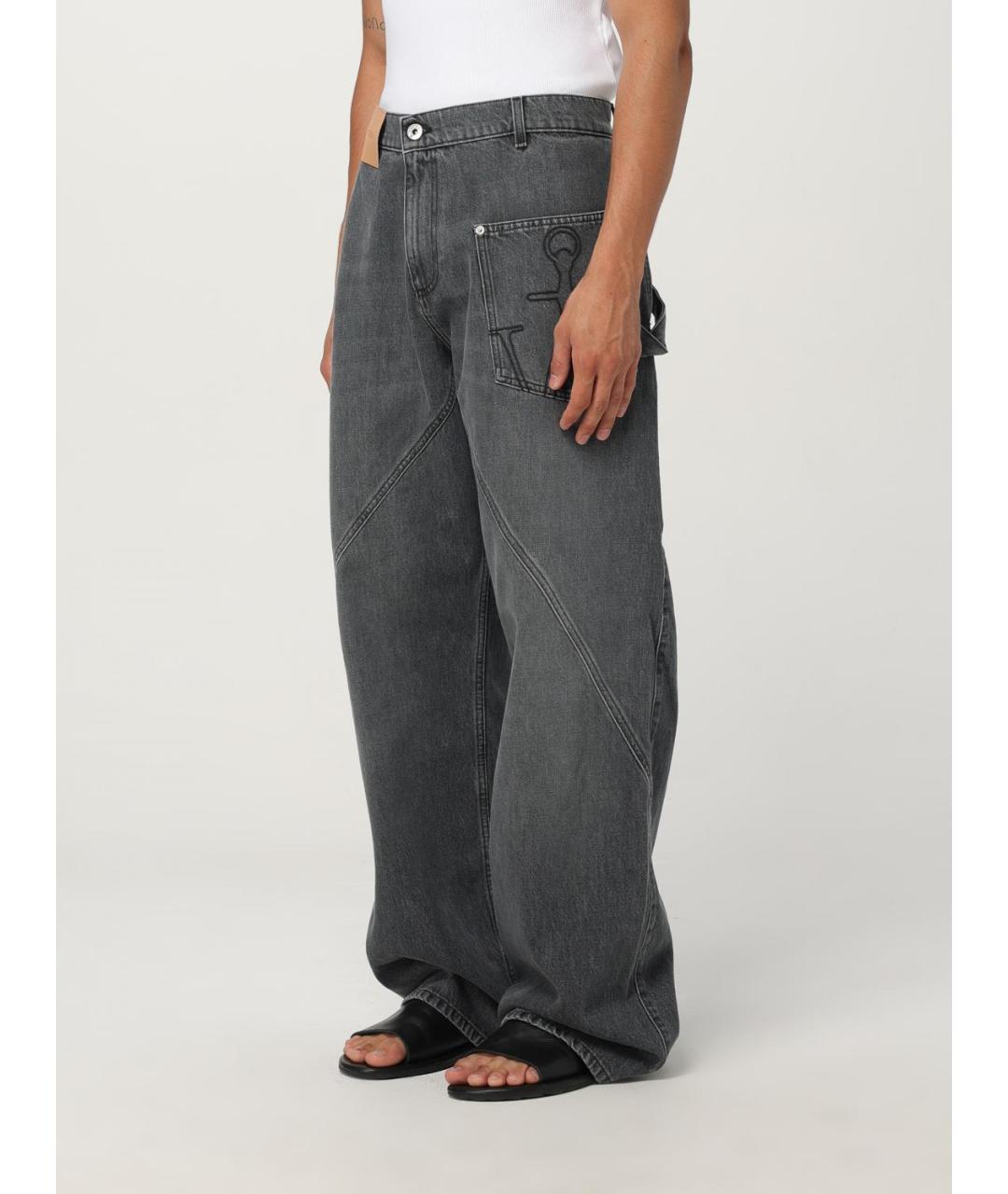 J.W.ANDERSON Серые хлопковые прямые джинсы, фото 5