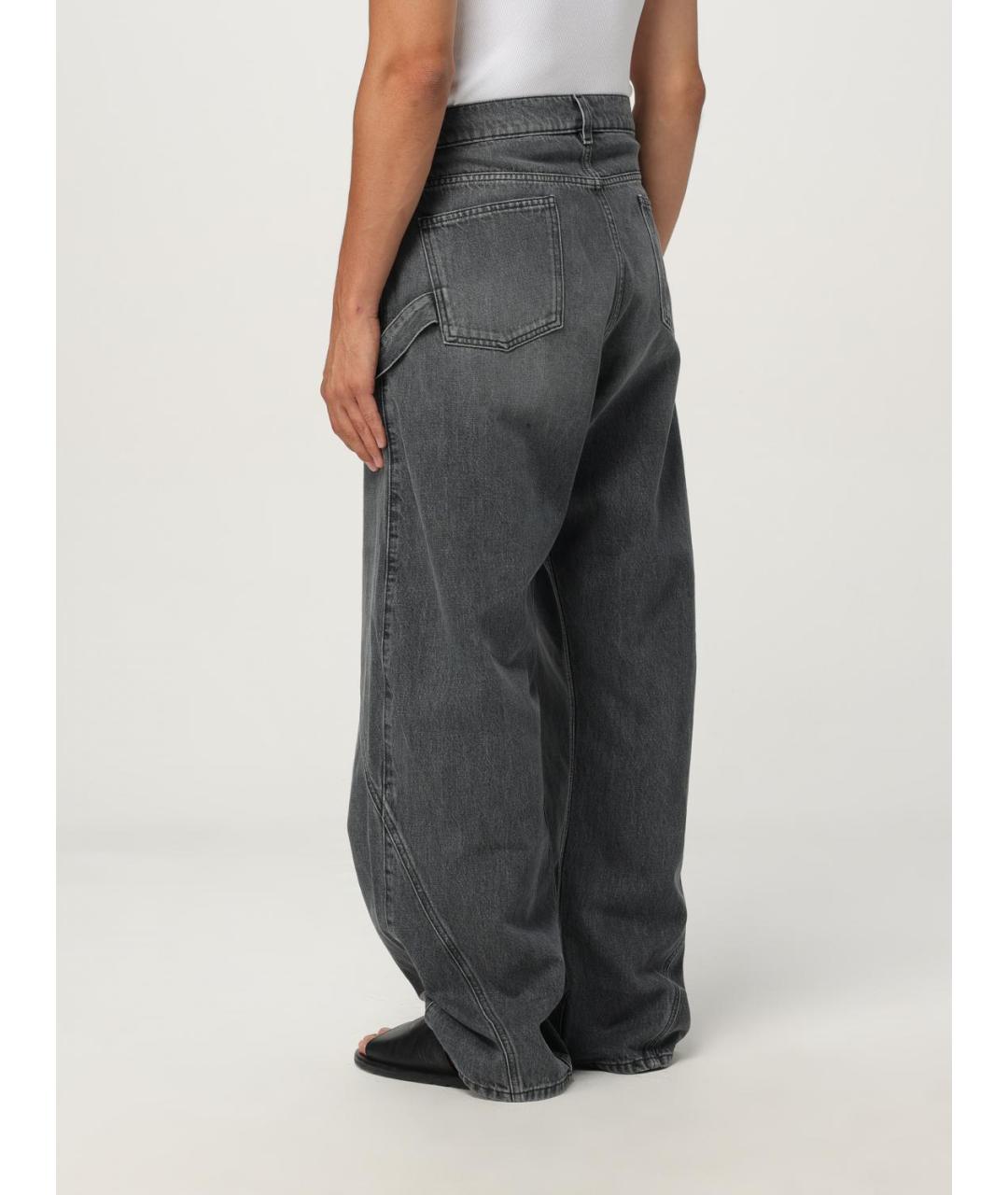 J.W.ANDERSON Серые хлопковые прямые джинсы, фото 4