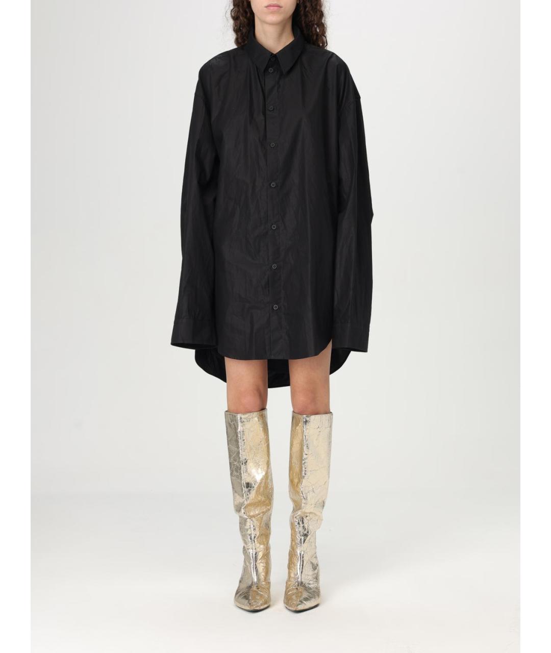 BALENCIAGA Черное хлопковое повседневное платье, фото 5