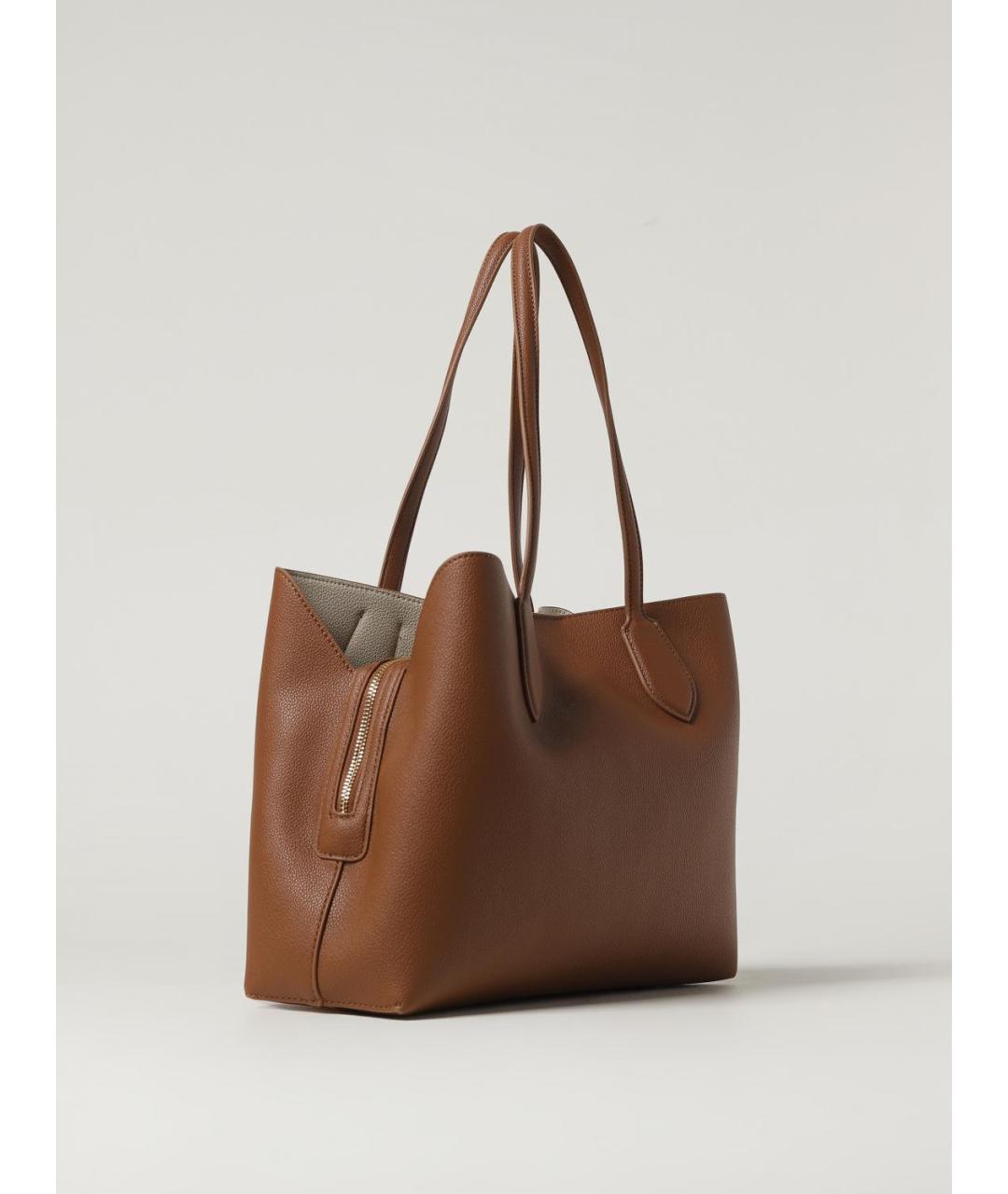 TWIN-SET Коричневая сумка тоут из искусственной кожи, фото 2