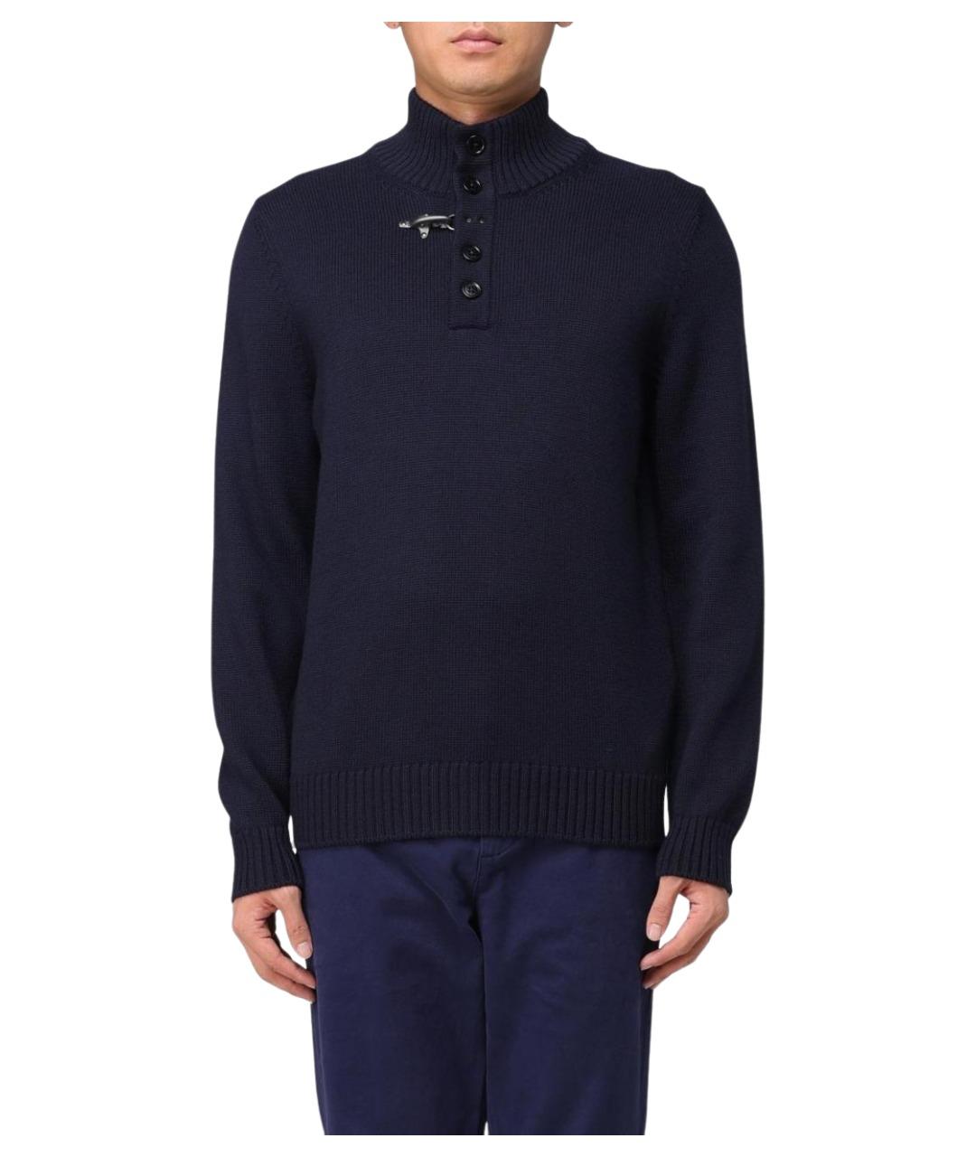 FAY Темно-синий шерстяной джемпер / свитер, фото 1