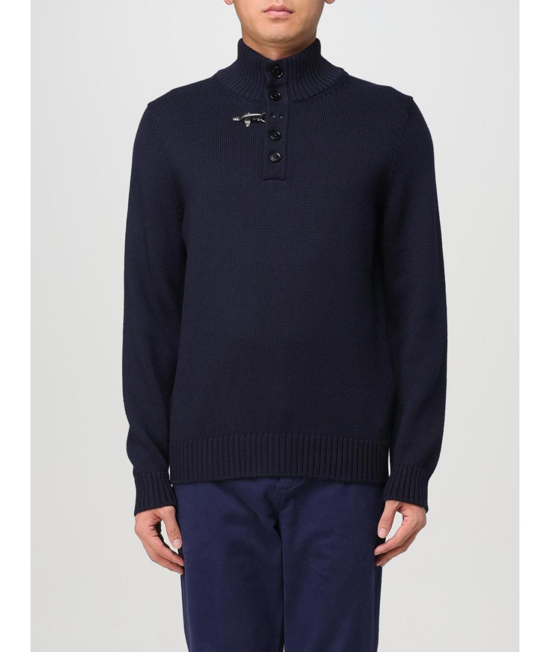 FAY Темно-синий шерстяной джемпер / свитер, фото 4