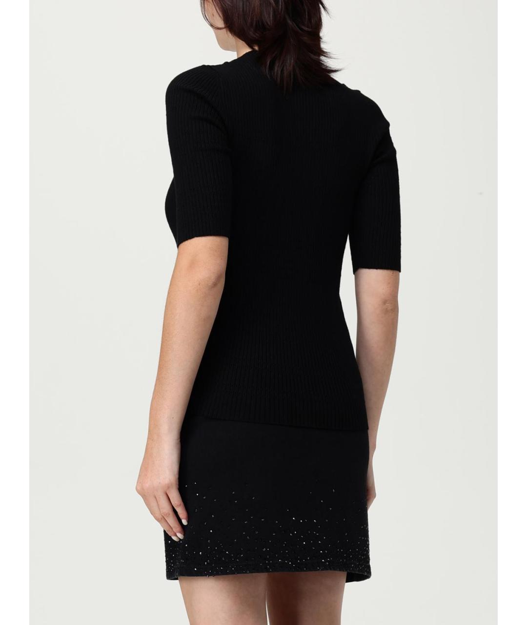 TWIN-SET Черная вискозная футболка, фото 2