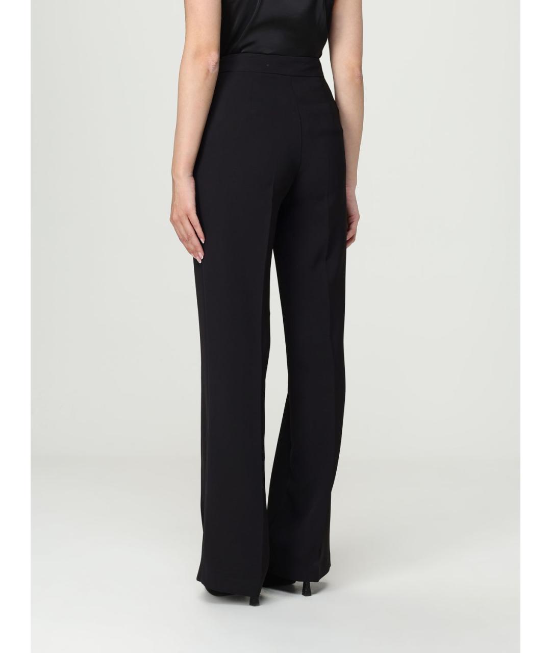 TWIN-SET Черные полиэстеровые прямые брюки, фото 2