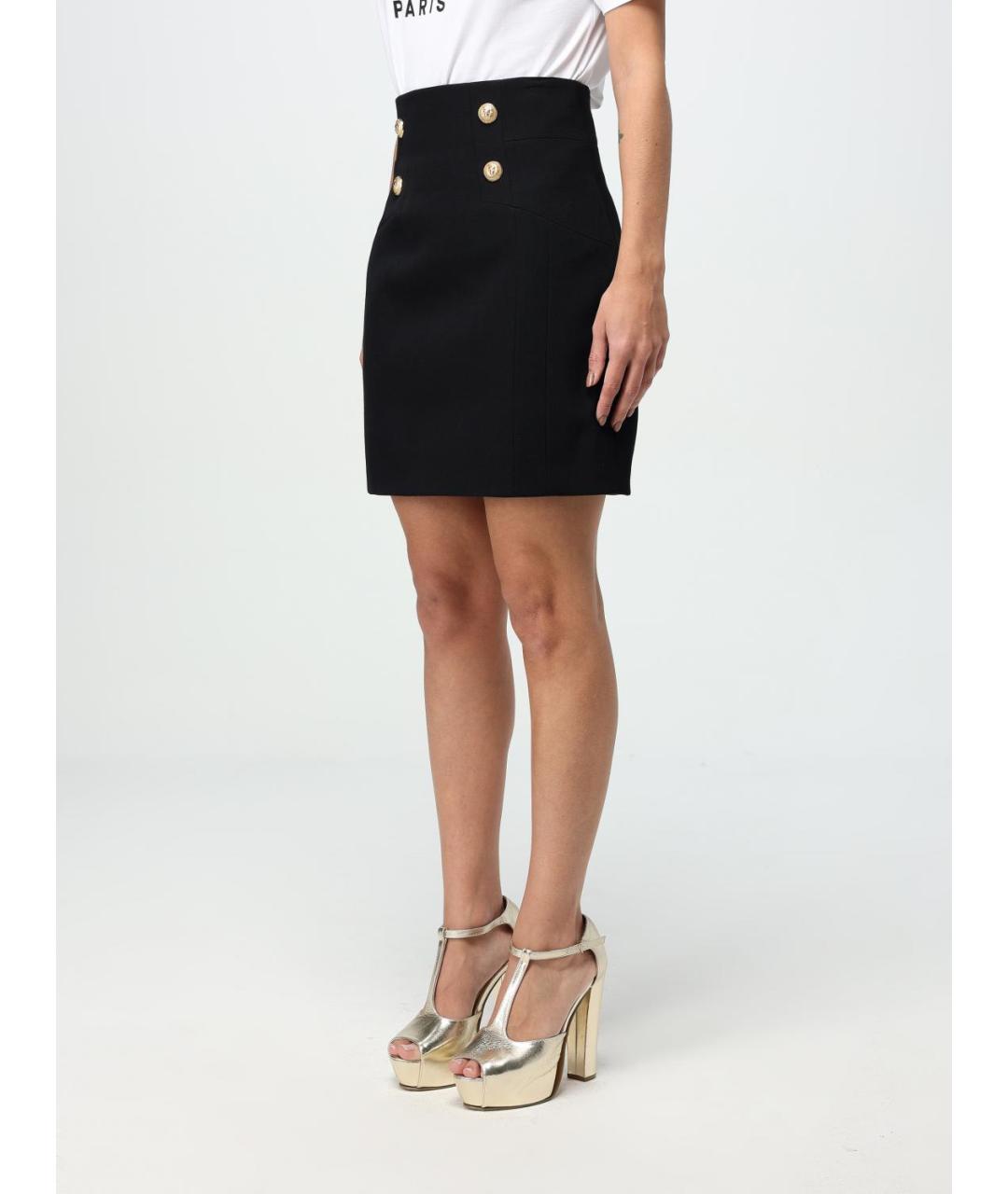 BALMAIN Черная шерстяная юбка мини, фото 4