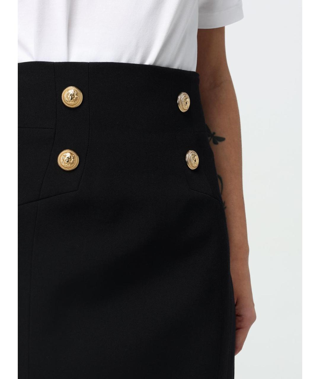 BALMAIN Черная шерстяная юбка мини, фото 5