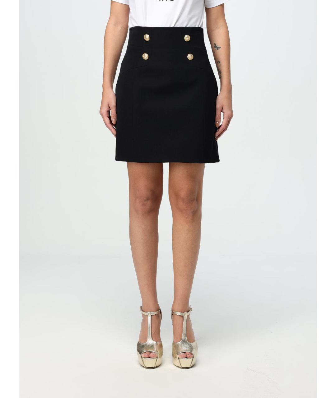 BALMAIN Черная шерстяная юбка мини, фото 6