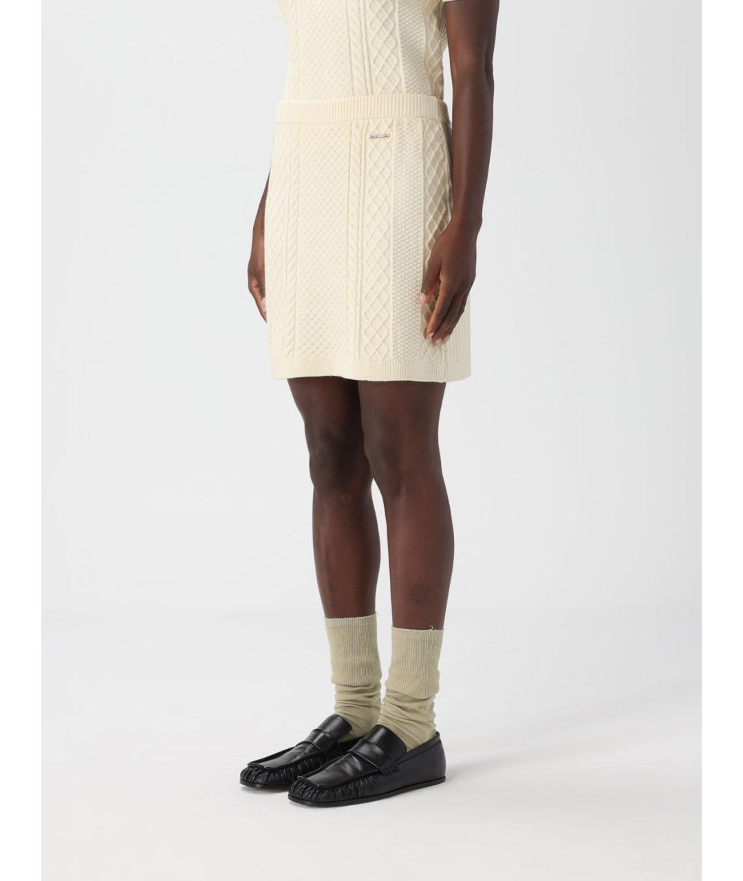 J.W.ANDERSON Бежевая хлопковая юбка мини, фото 4