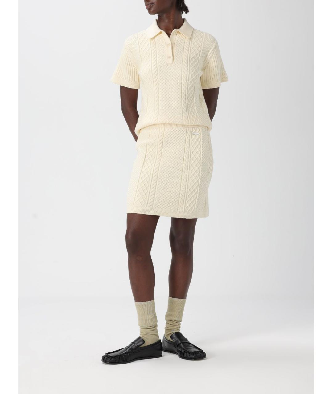 J.W.ANDERSON Бежевая хлопковая юбка мини, фото 2