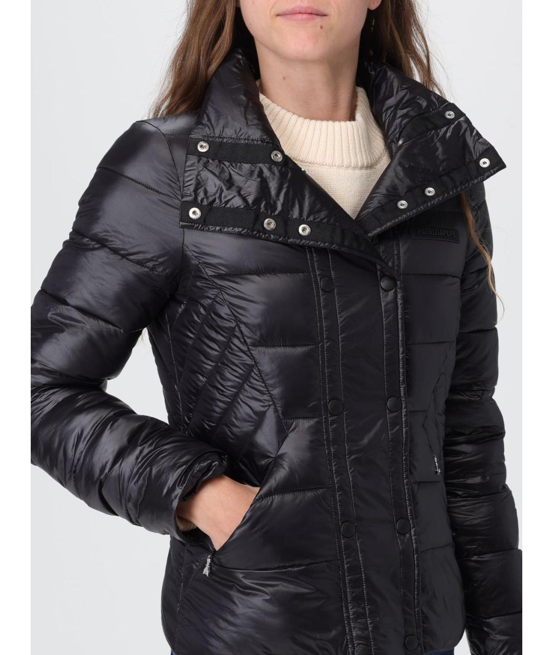 PATRIZIA PEPE Черный полиамидовый пуховик, фото 4