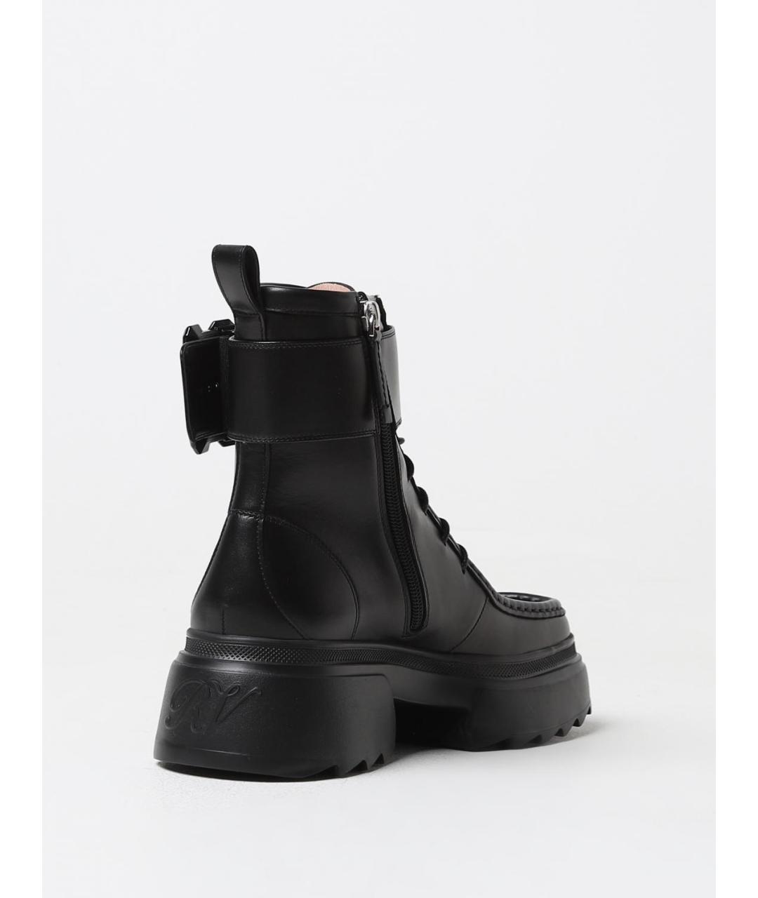 ROGER VIVIER Черные кожаные ботинки, фото 3