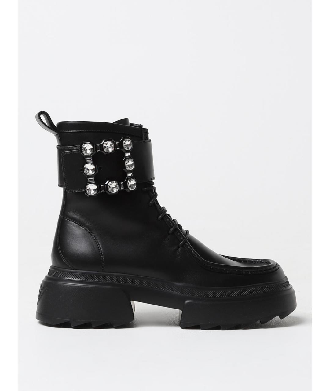 ROGER VIVIER Черные кожаные ботинки, фото 5