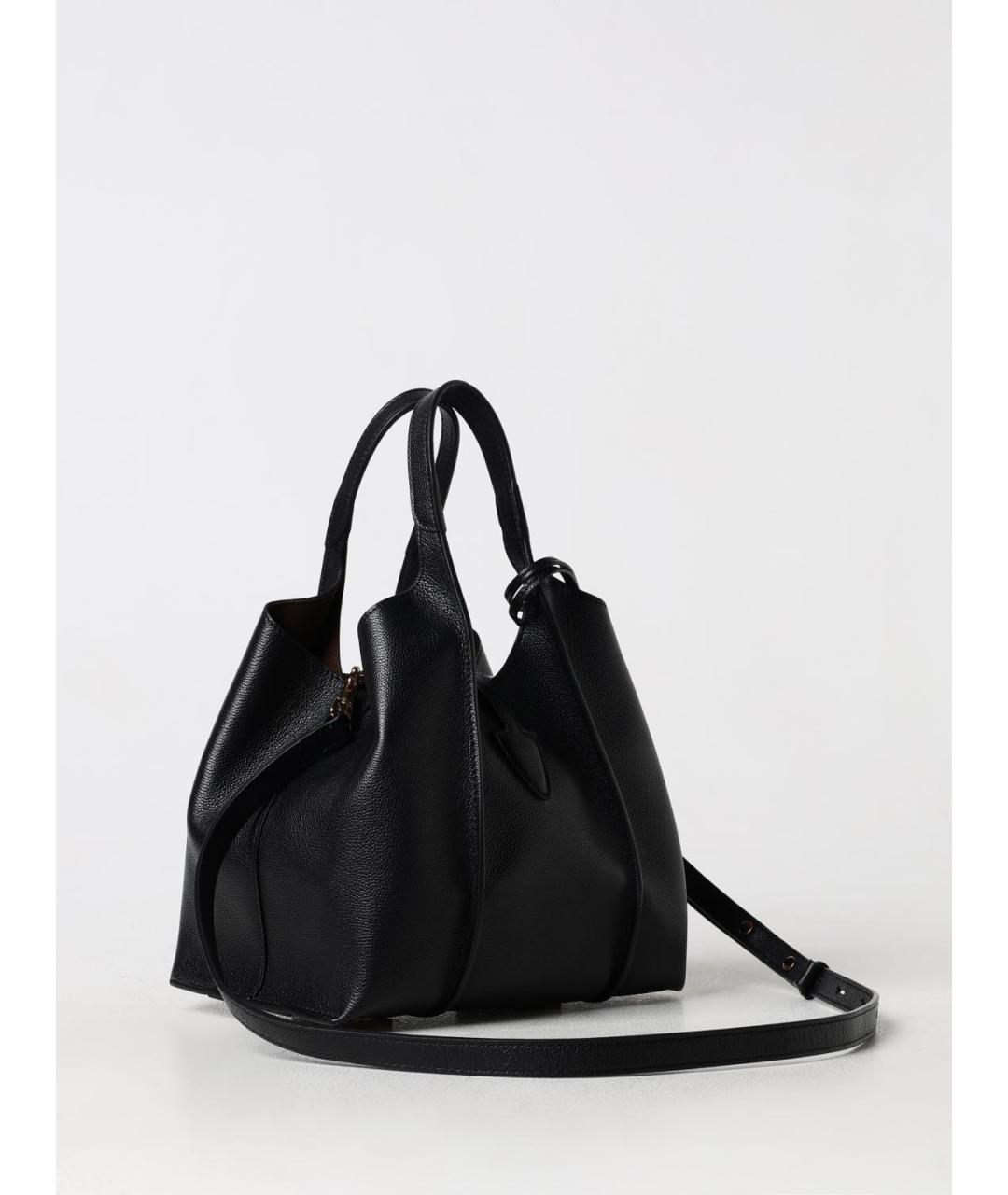 TOD'S Черная кожаная сумка тоут, фото 3