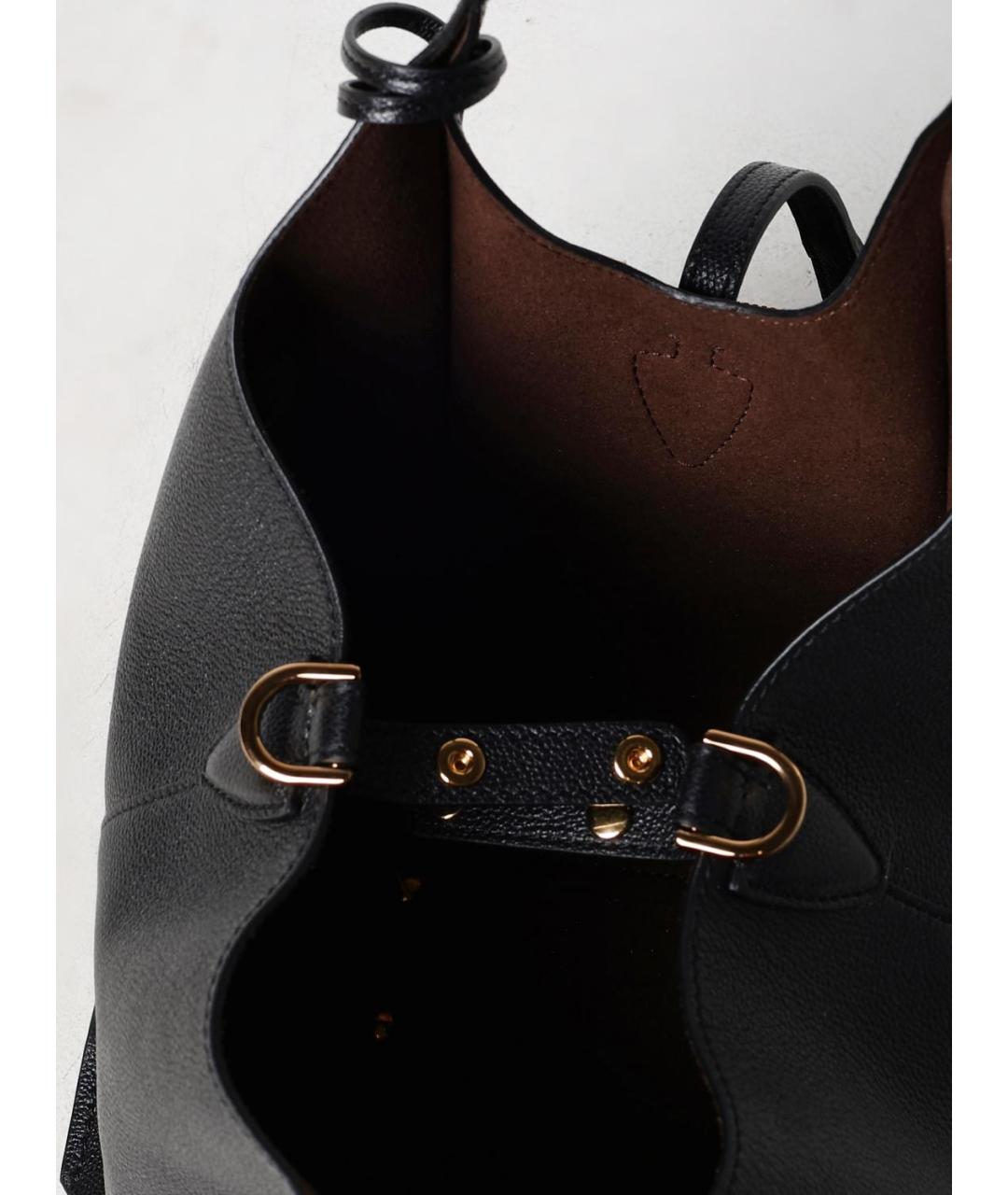 TOD'S Черная кожаная сумка тоут, фото 5