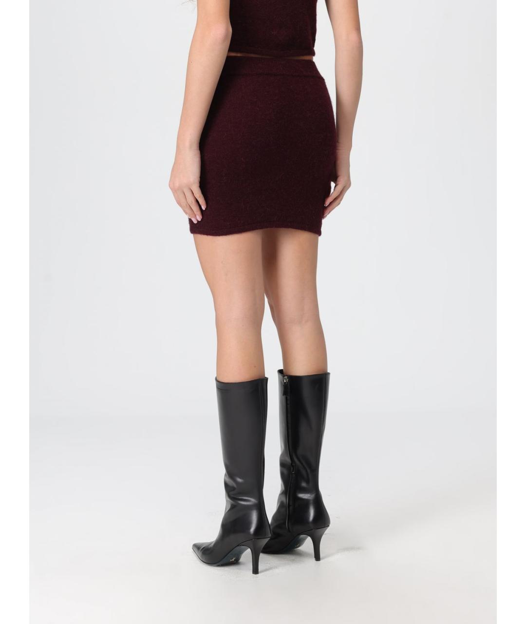 PATRIZIA PEPE Бордовая юбка мини, фото 2