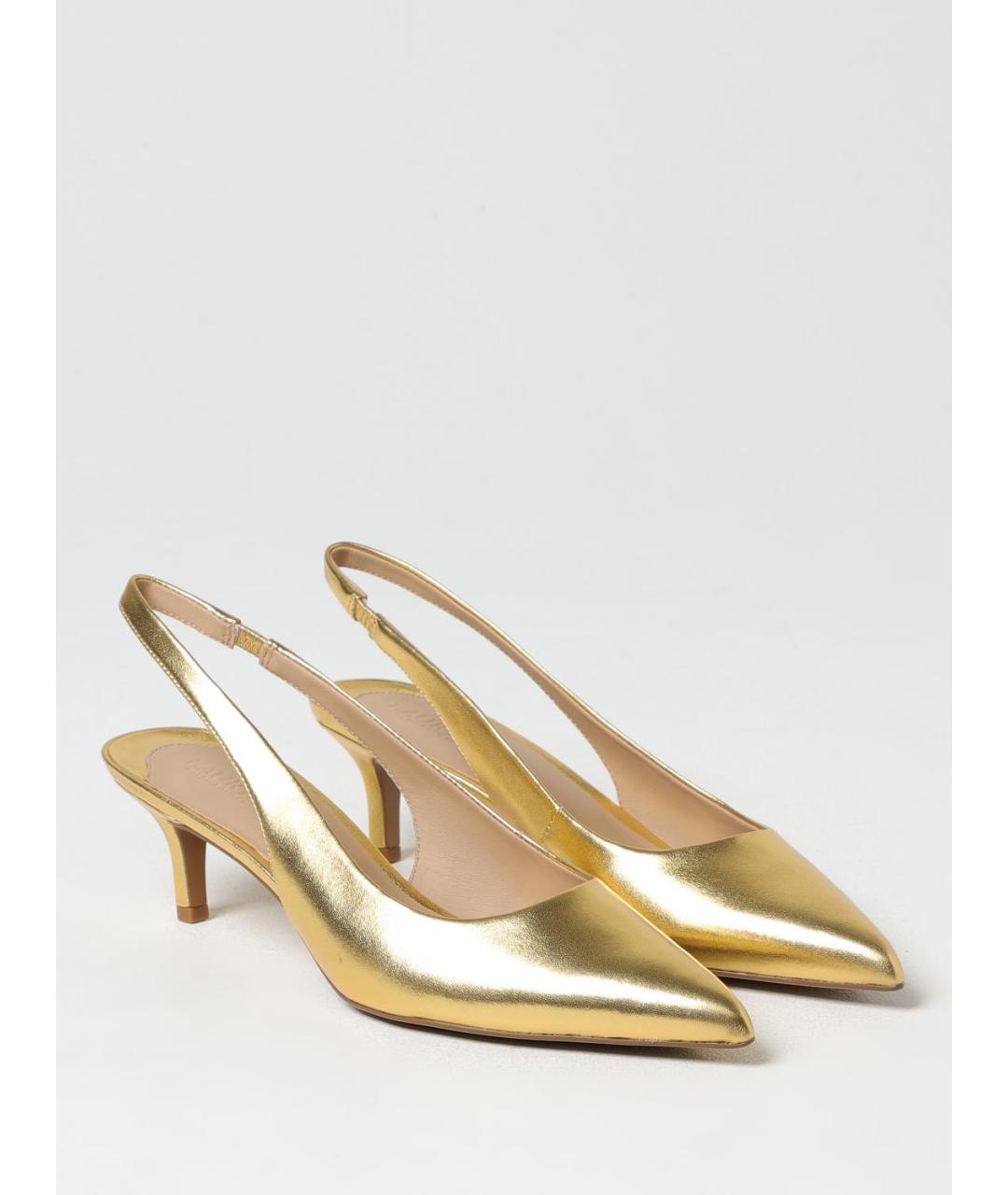 RALPH LAUREN Золотые кожаные туфли, фото 2