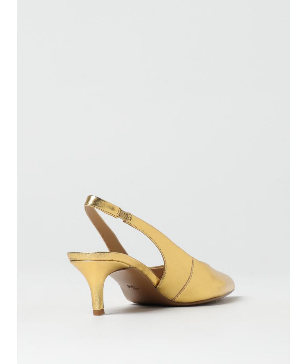 RALPH LAUREN Золотые кожаные туфли, фото 3