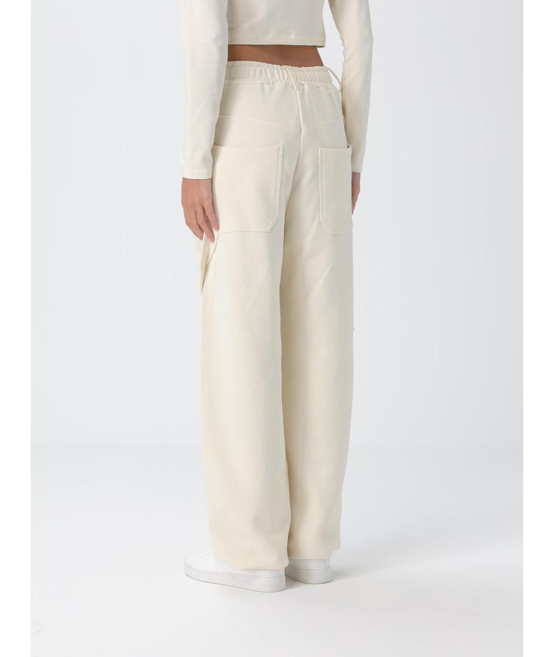 DISCLAIMER Бежевые хлопковые прямые брюки, фото 2