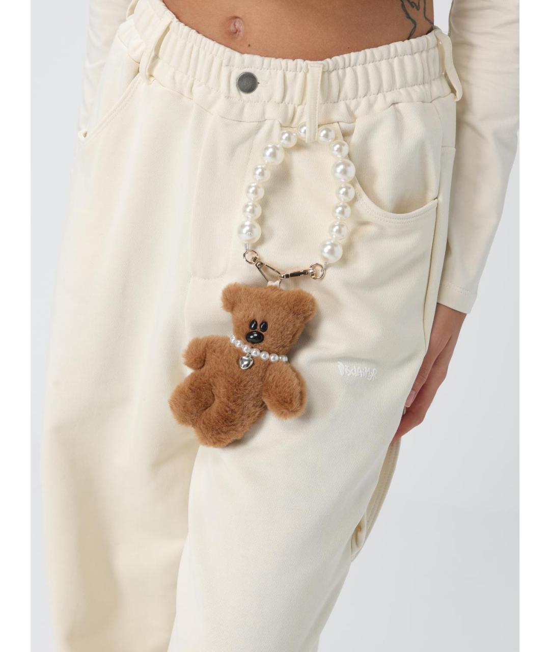 DISCLAIMER Бежевые хлопковые прямые брюки, фото 3