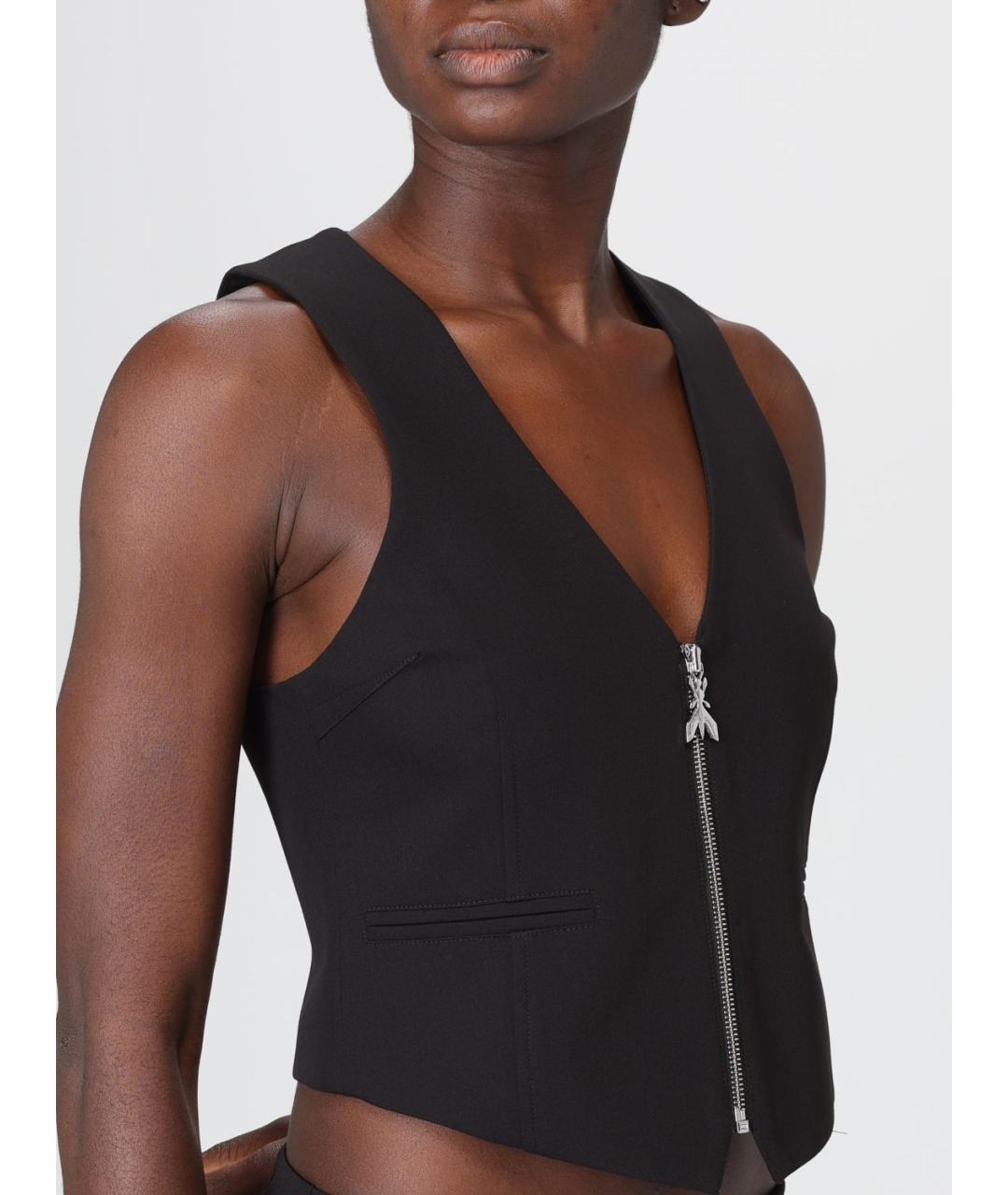 PATRIZIA PEPE Черный полиэстеровый жилет, фото 4