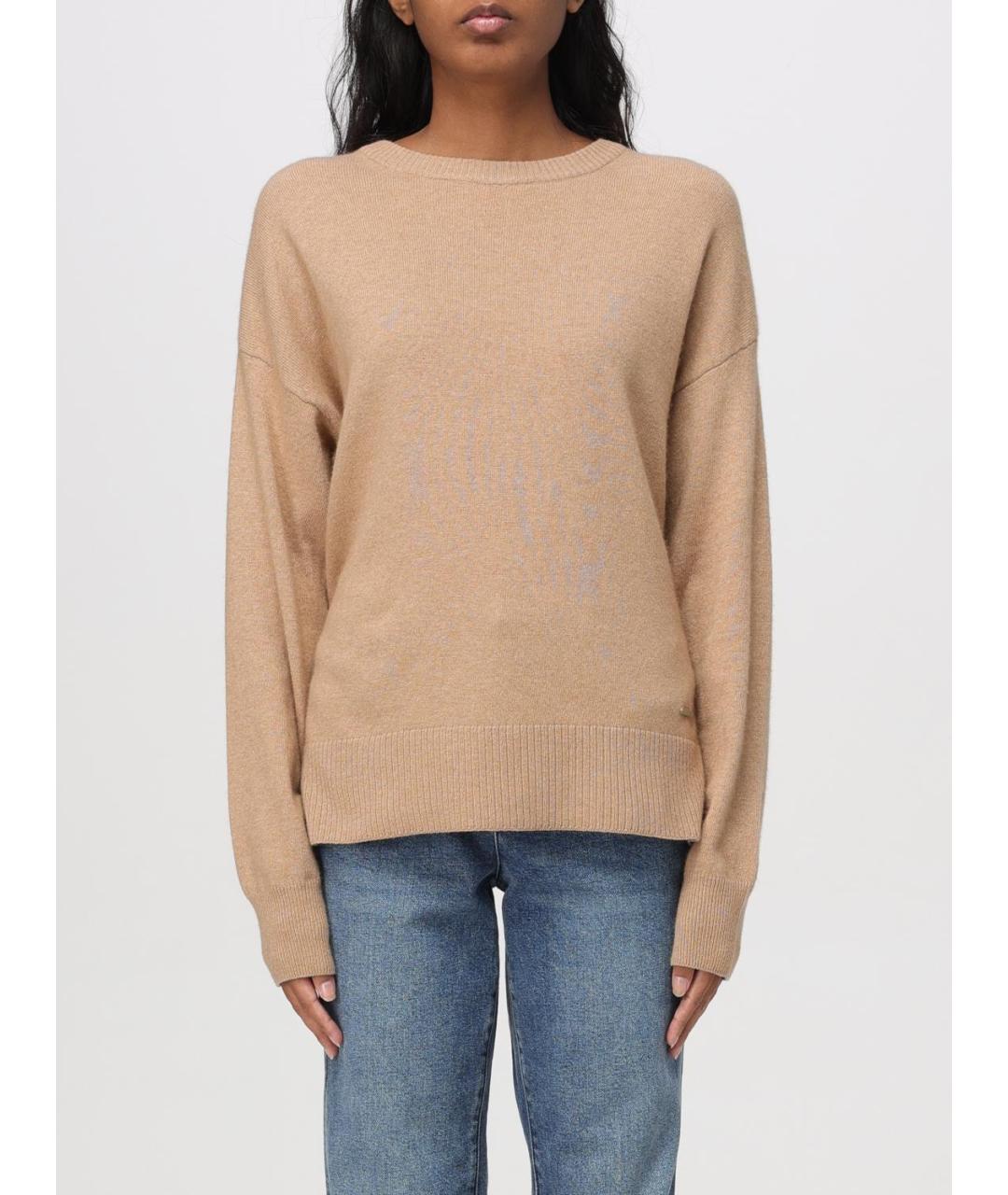 WOOLRICH Бежевый шерстяной джемпер / свитер, фото 4