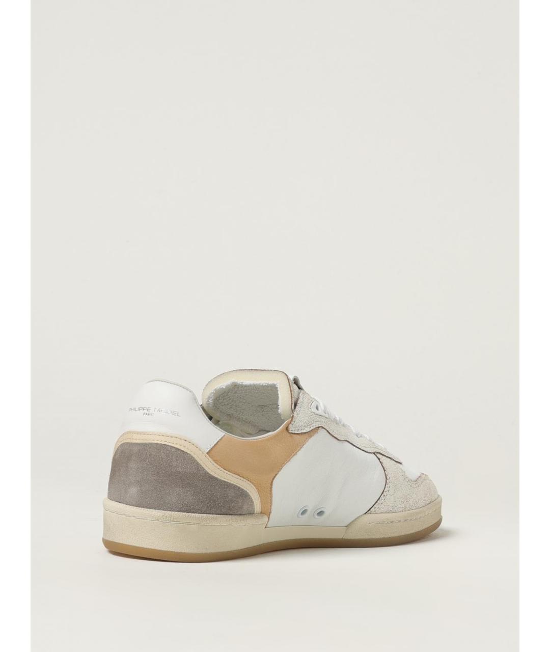 PHILIPPE MODEL Белые кожаные низкие кроссовки / кеды, фото 3