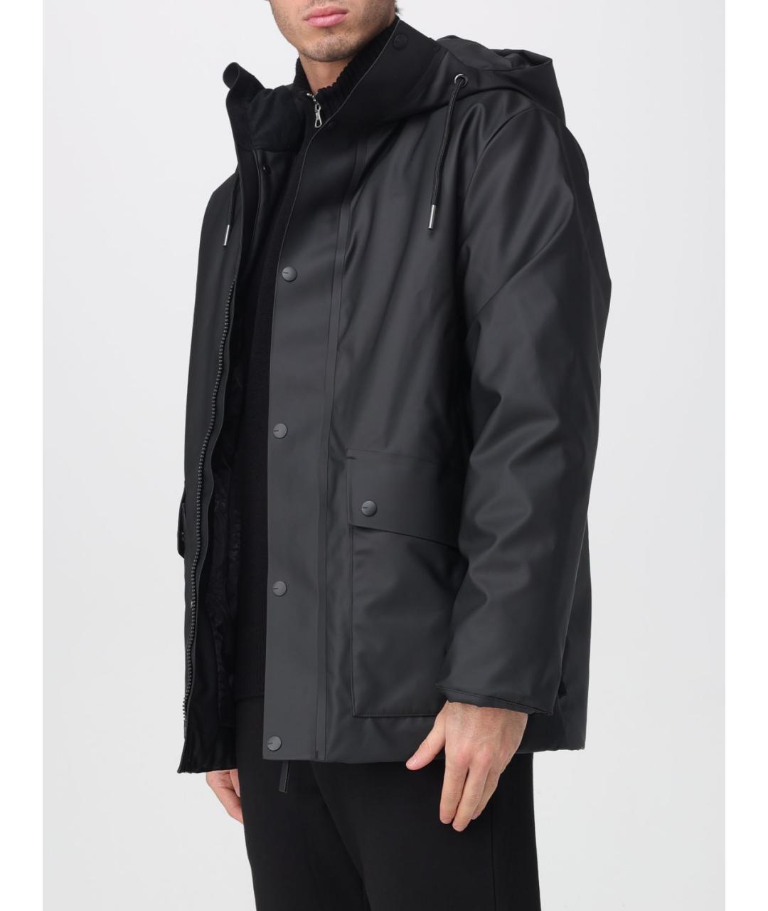 RAINS Черная полиэстеровая куртка, фото 4
